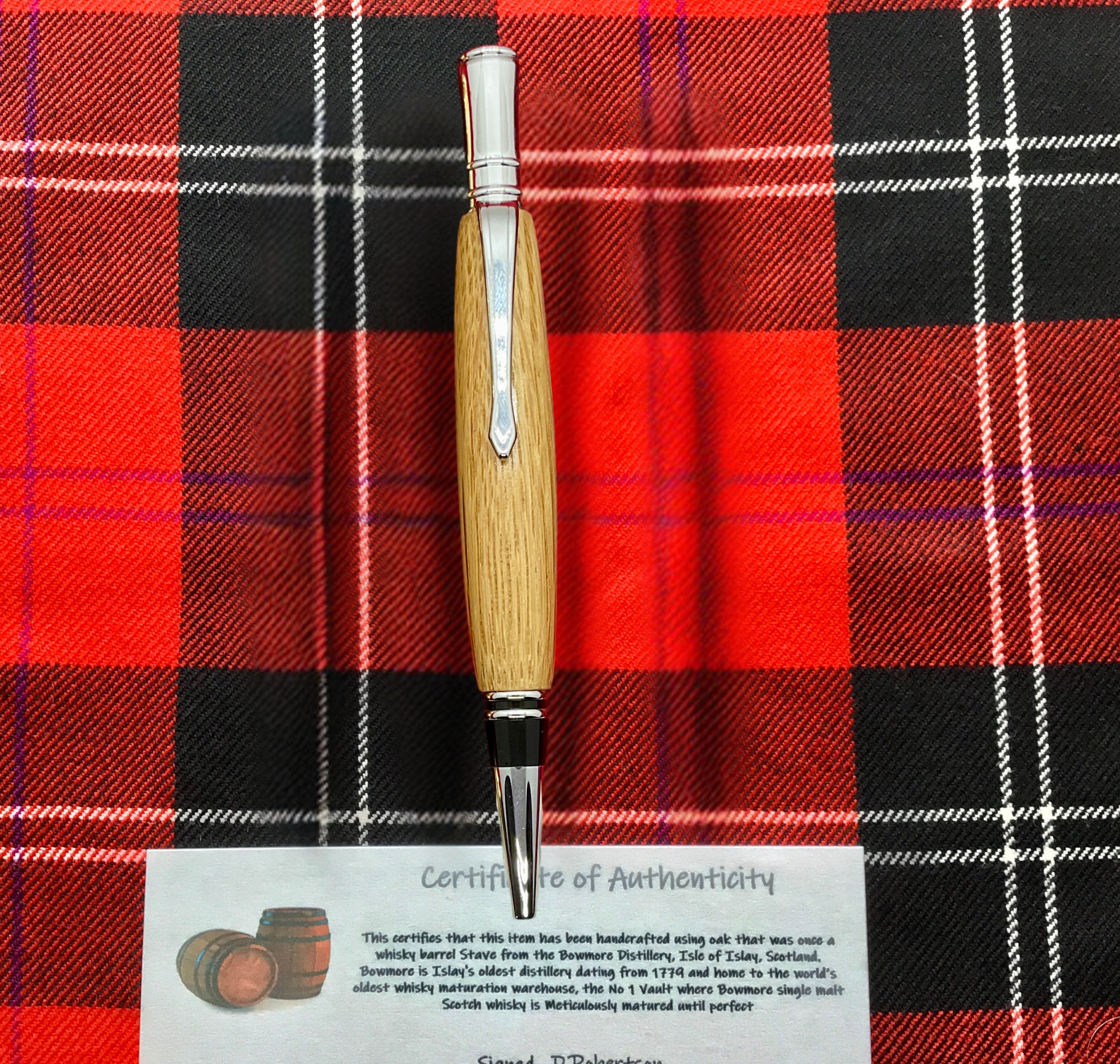 Whisky Oak Barrel Wooden Ballpoint Twist Pen - Image 2