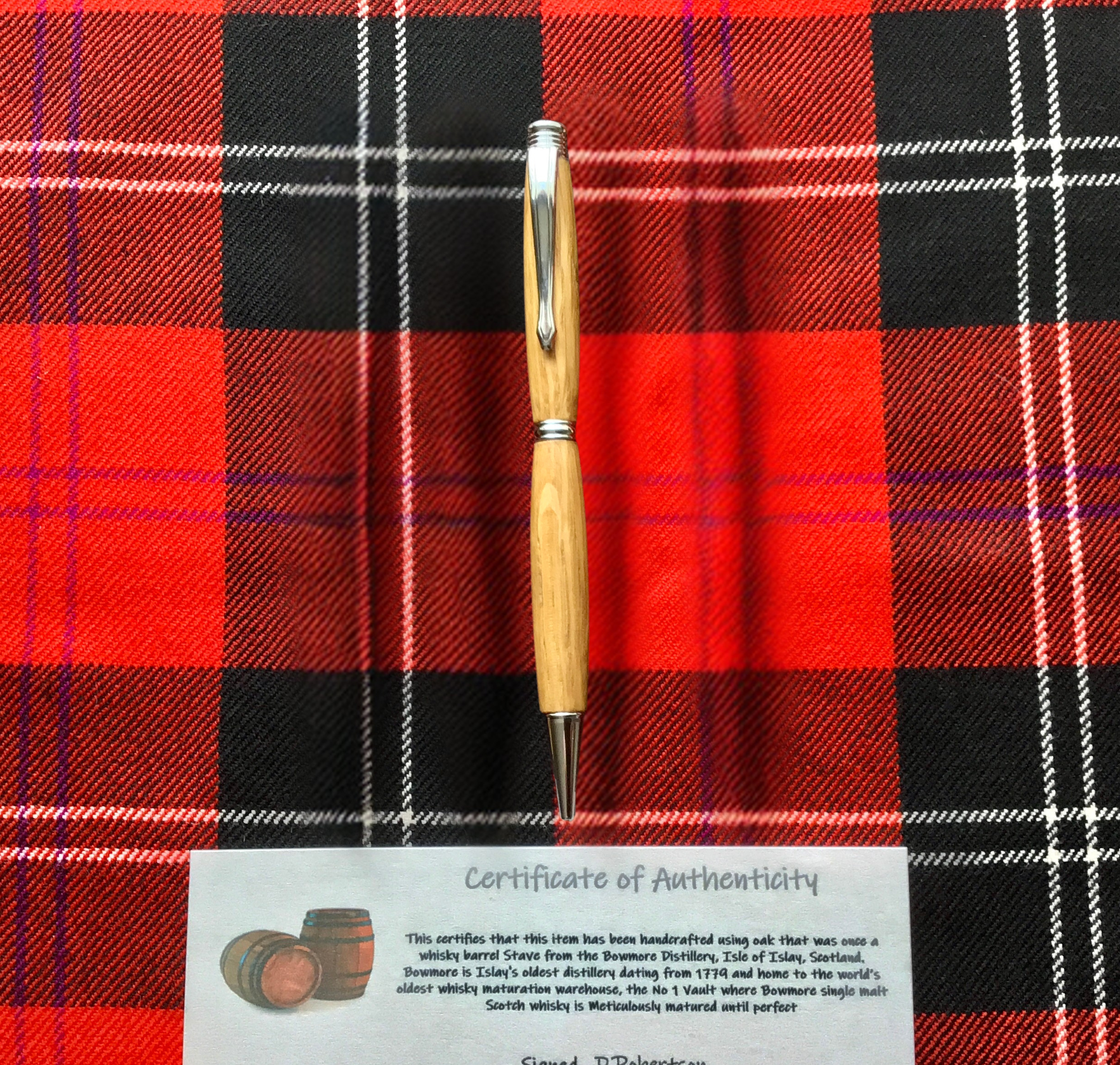 Whisky Barrel Ballpoint Twist Slimline Pen (Cross Grain) - Image 6