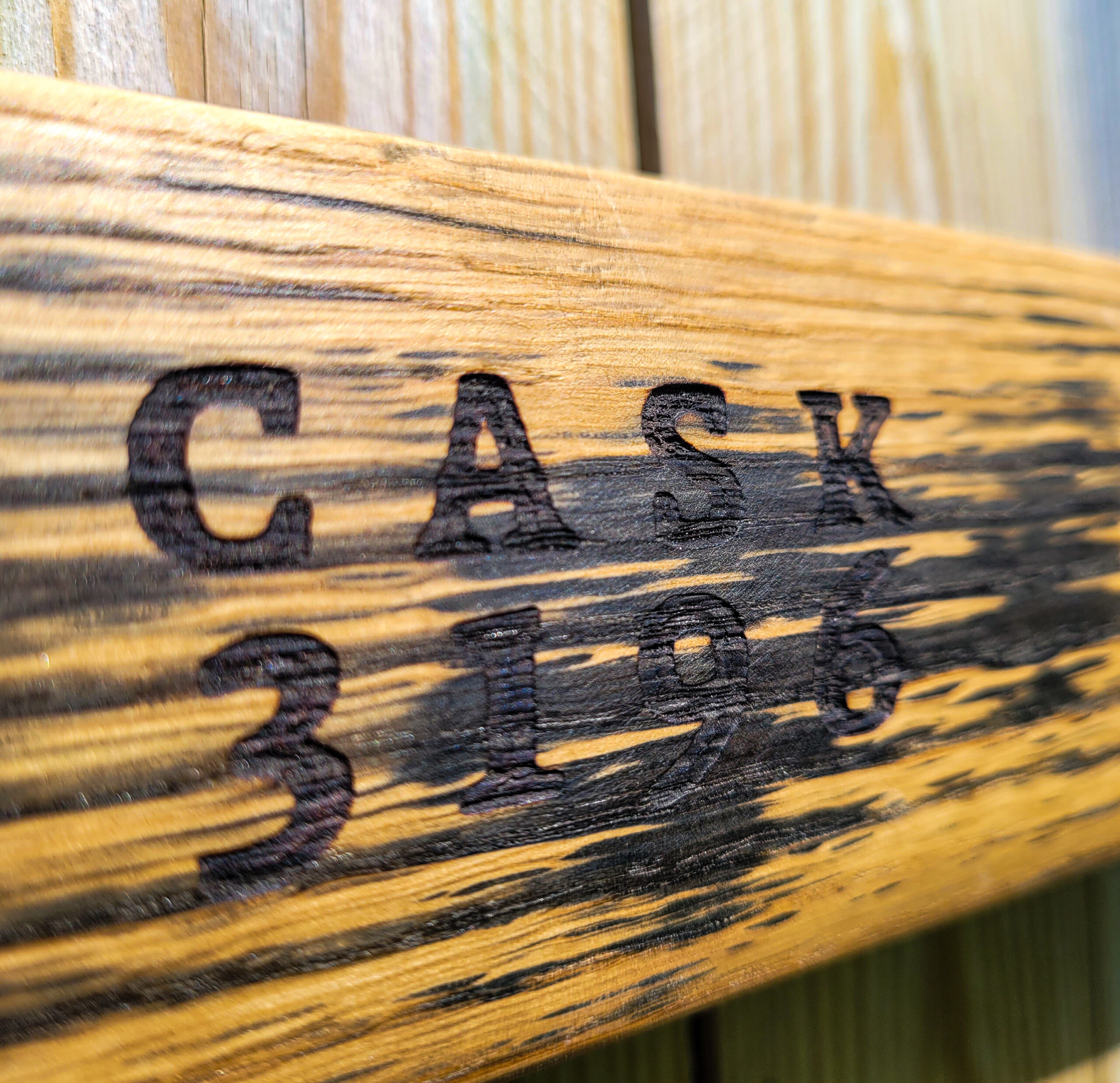 Lagavulin 1997 Reclaimed Oak Whisky Barrel Stave Sign - Image 3