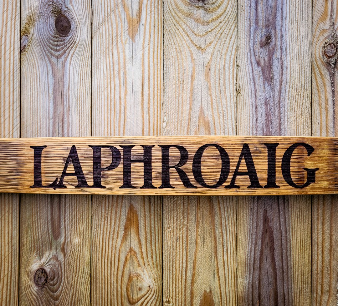Laphroaig 1990 Reclaimed Oak Whisky Barrel Stave Wall Plaque - Image 5