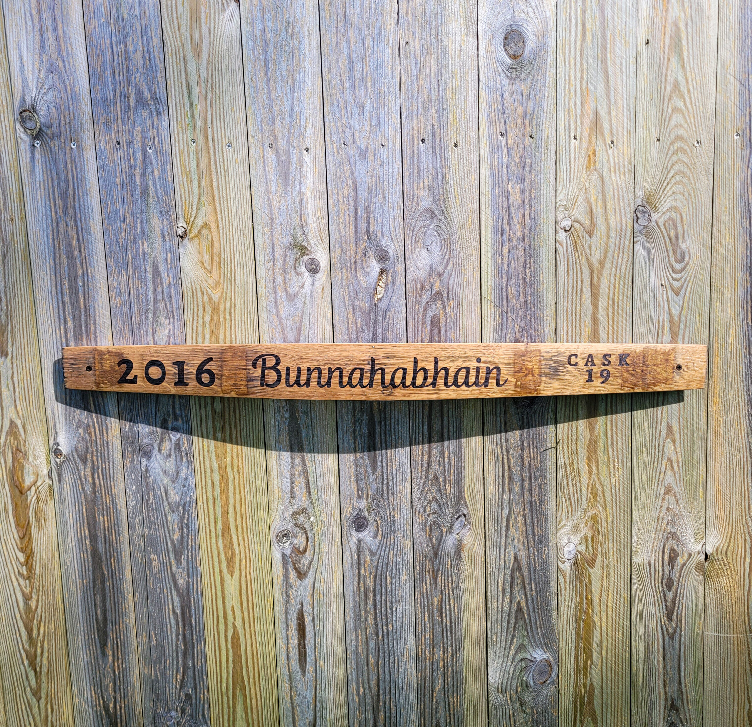 Bunnahabhain 2016 Reclaimed Oak Whisky Barrel Stave Wall Decor