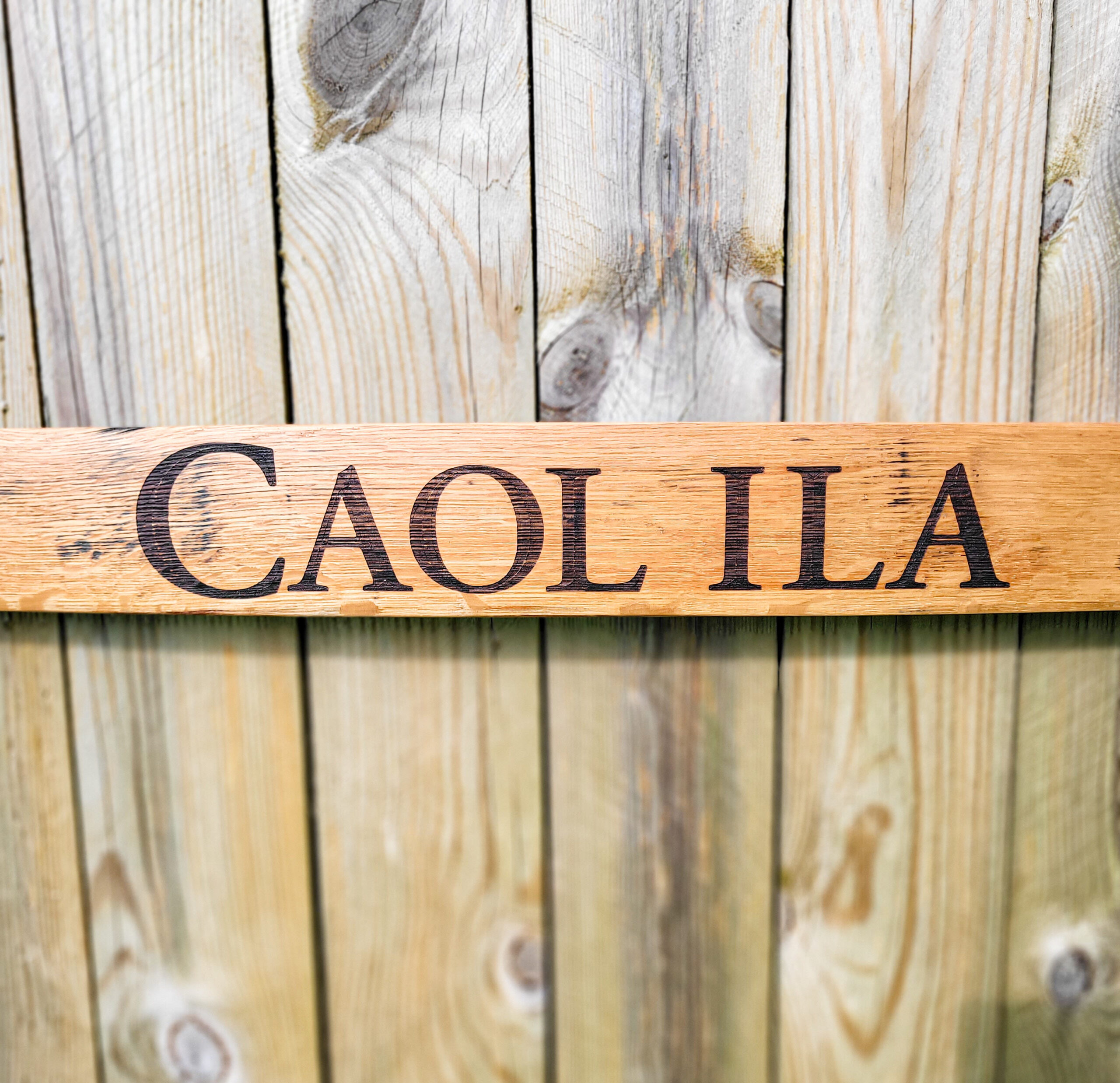 Caol Ila 2018 Reclaimed Oak Whisky Barrel Stave Wall Sign - Image 2