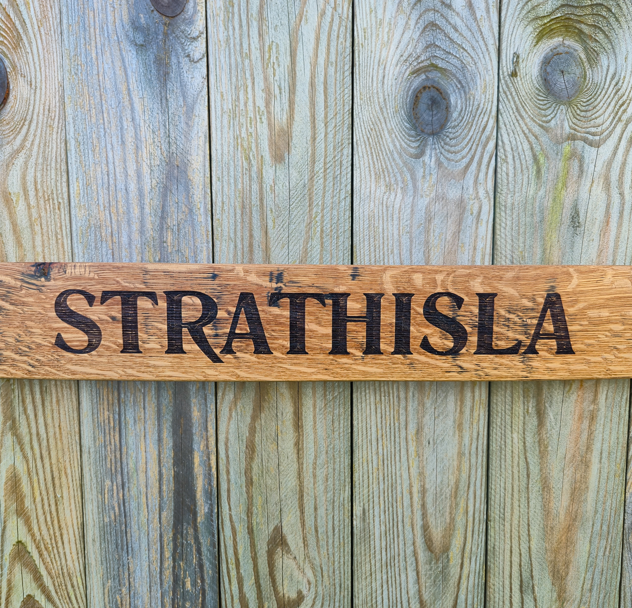 Strathisla 1976 Reclaimed Oak Whisky Barrel Stave Sign - Image 3