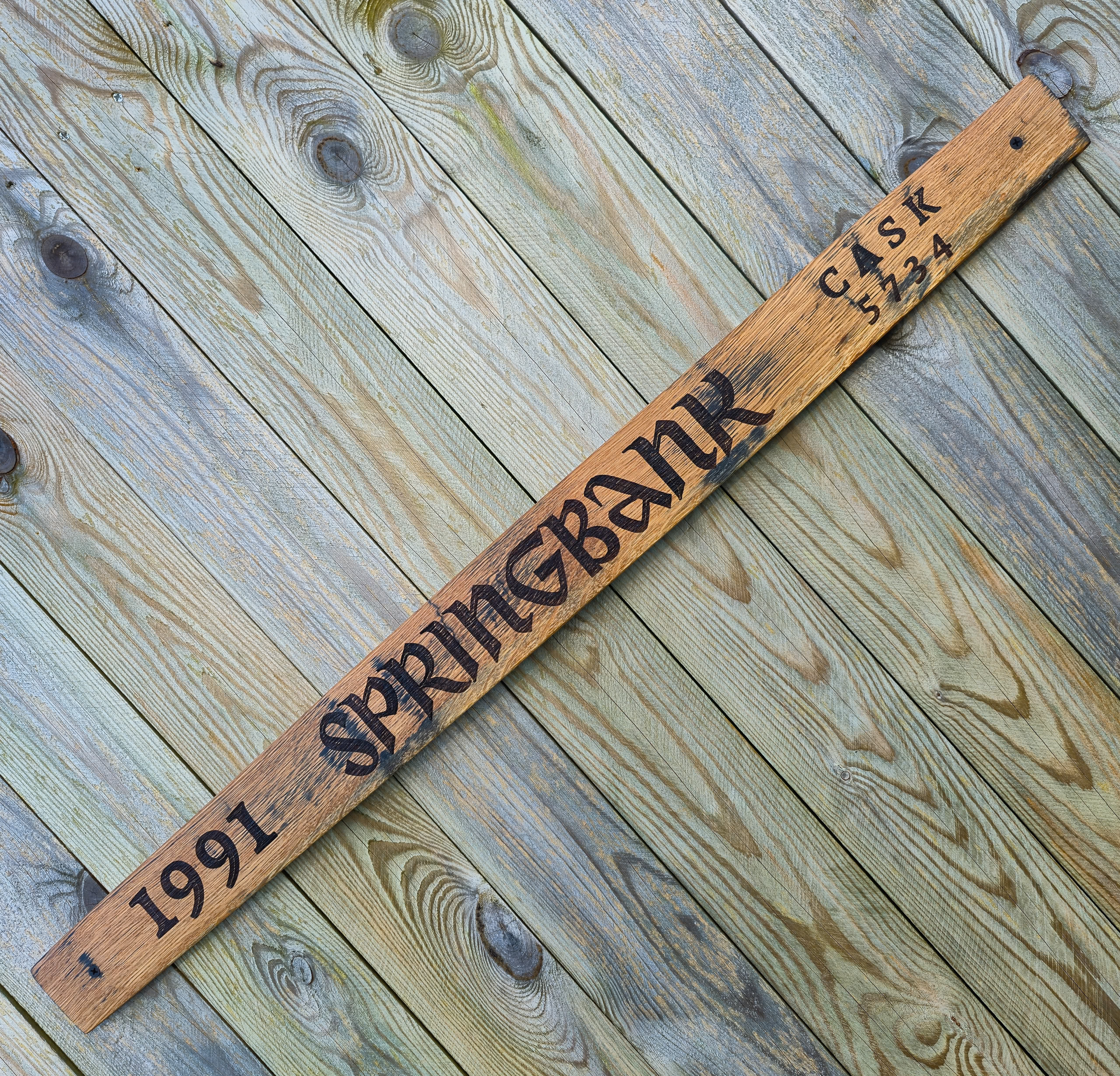 Springbank 1991 Reclaimed Oak Whisky Barrel Stave Wall Art - Image 5