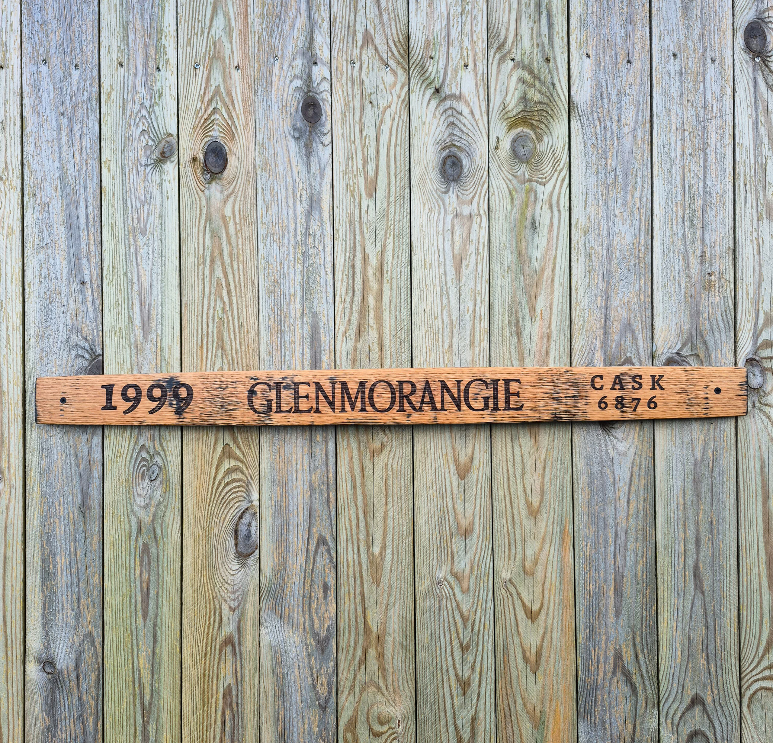 Glenmorangie 1999 Reclaimed Oak Whisky Barrel Stave Wall Plaque
