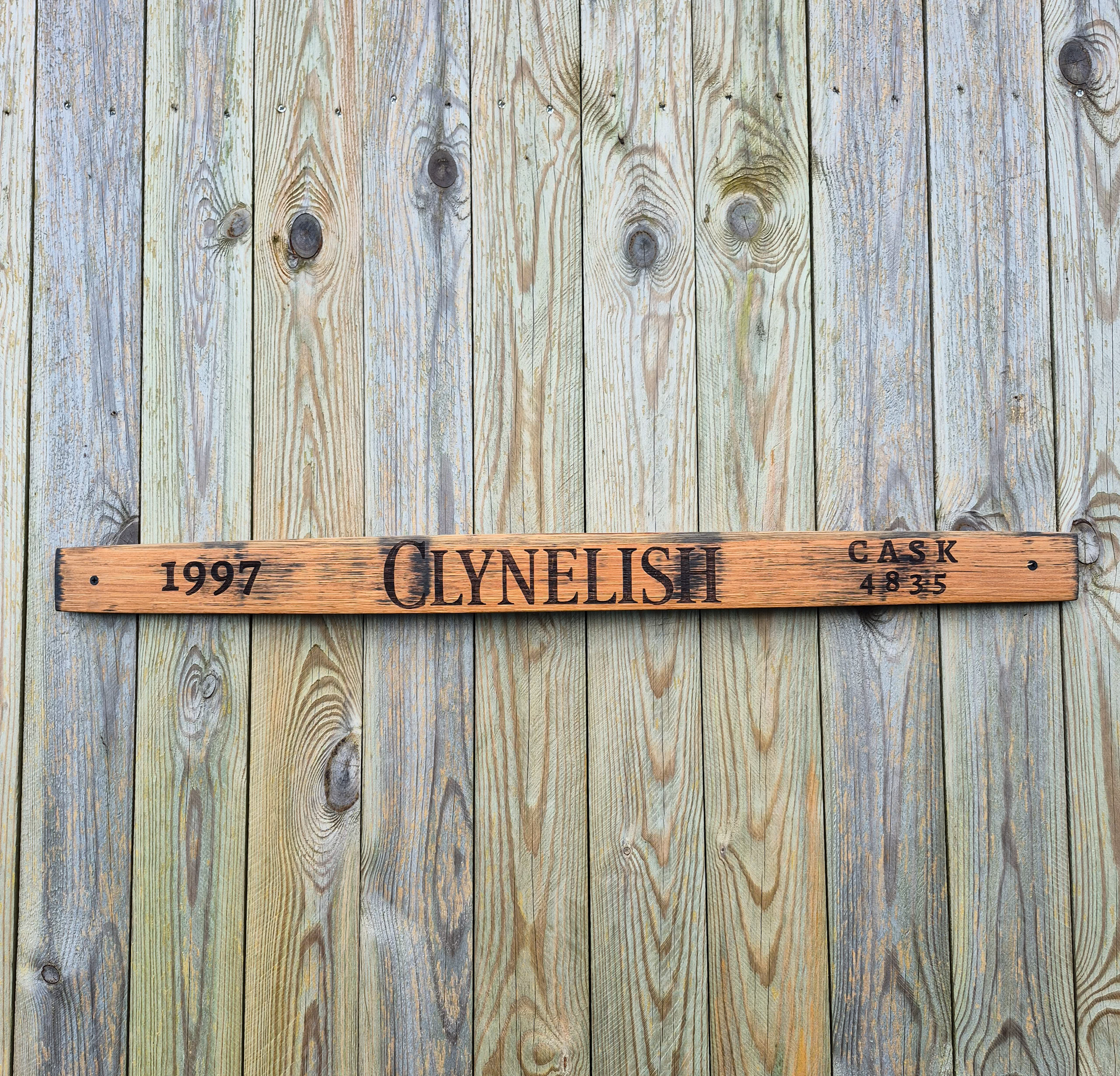 Clynelish 1997 Reclaimed Oak Whisky Barrel Stave Wall Decor