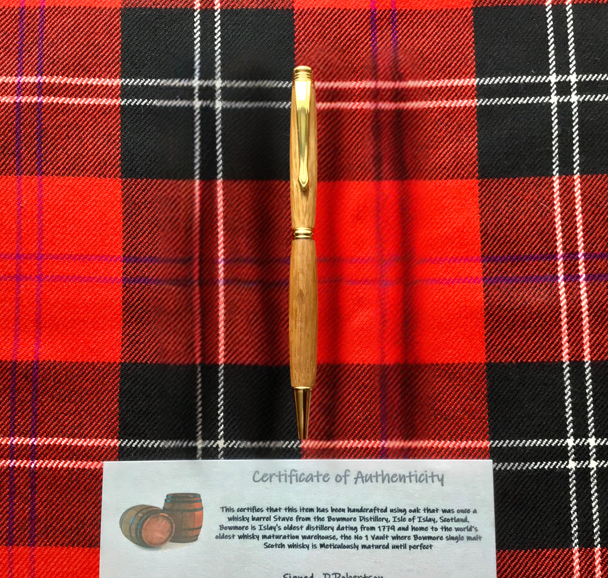Whisky Barrel Ballpoint Twist Slimline Pen (Cross Grain) - Image 5
