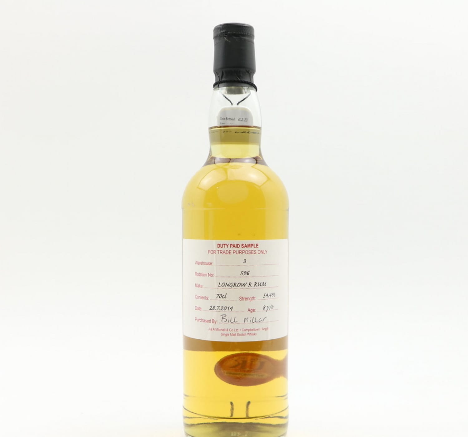Longrow 2014 8 Year Old Duty Paid Sample Whisky