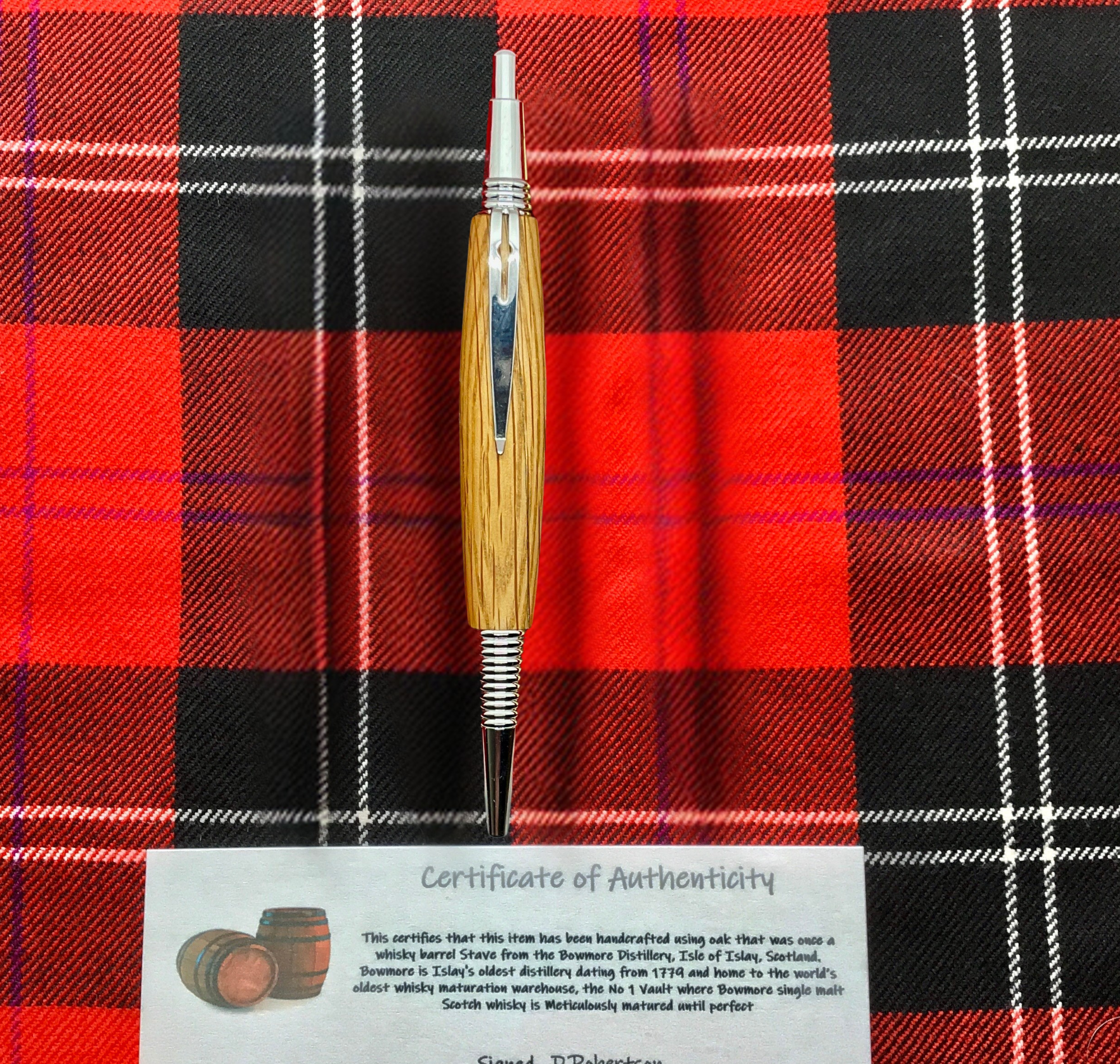 Whisky Oak Barrel Wooden Ballpoint Push Pen - Image 2