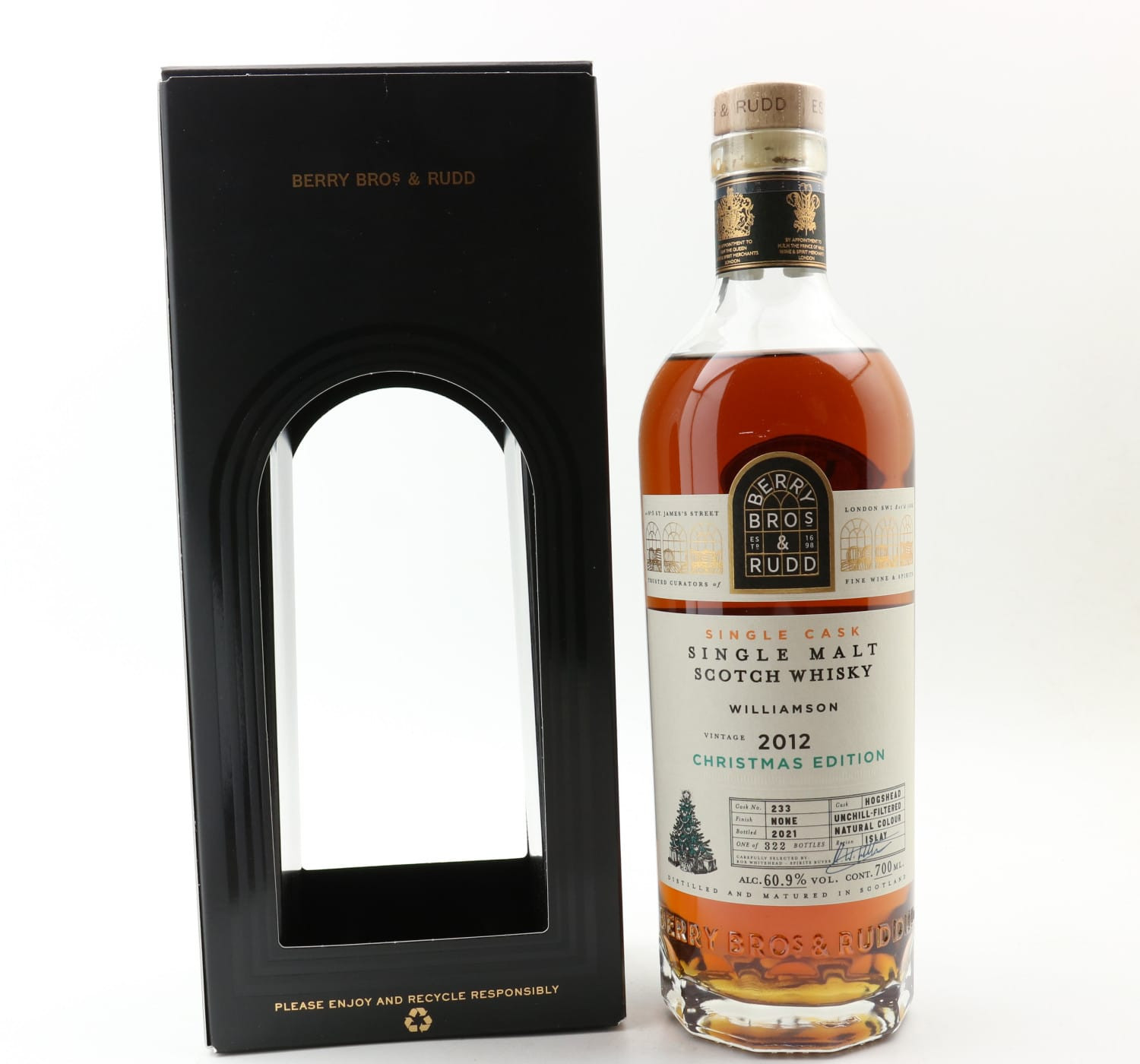 Williamson 2012 Christmas Edition Berry Bros & Rudd Whisky 