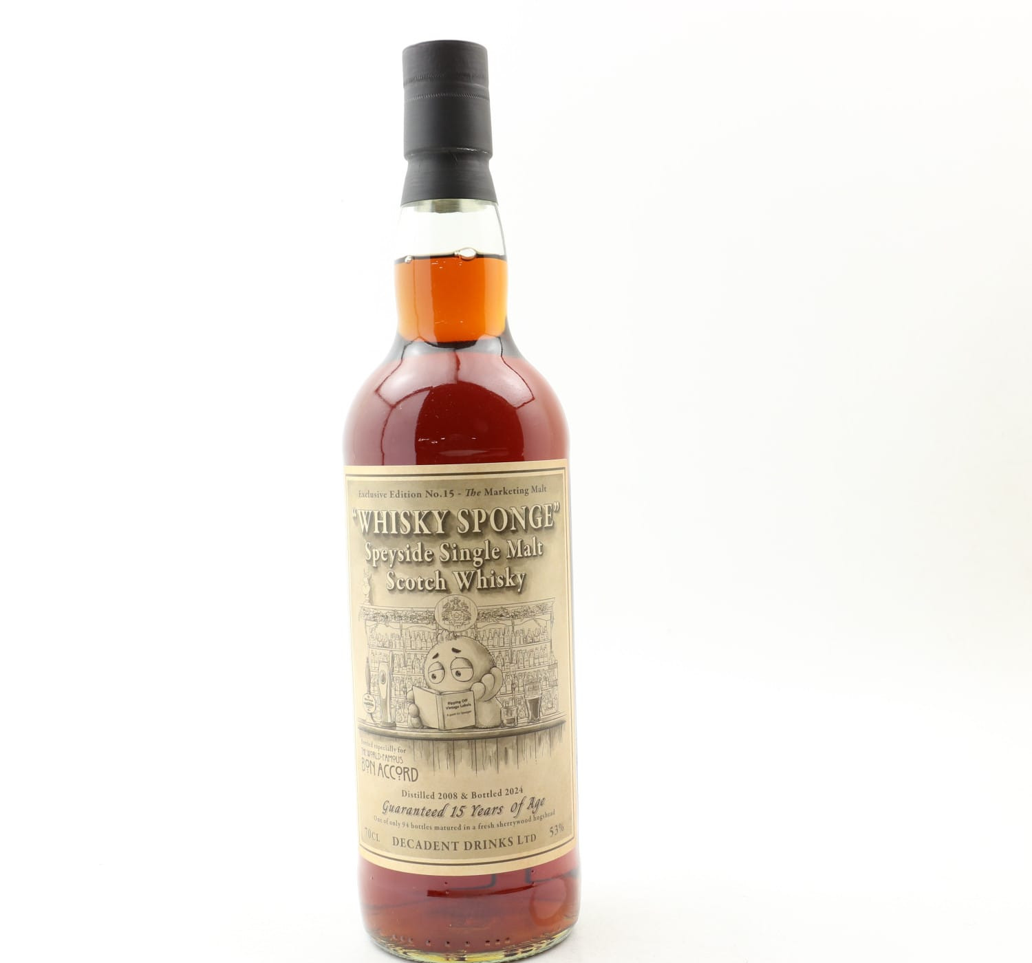 Speyside 2008 15 Year Old ‘Marketing Malt’ Whisky Sponge Edition No.15 For The Bon Accord Whisky