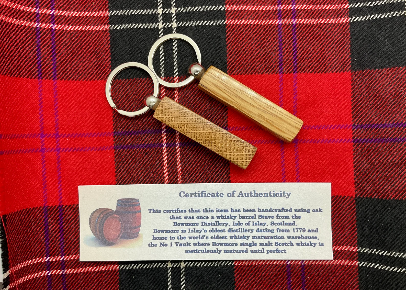 Reclaimed Oak Whisky Barrel Stave Keyring
