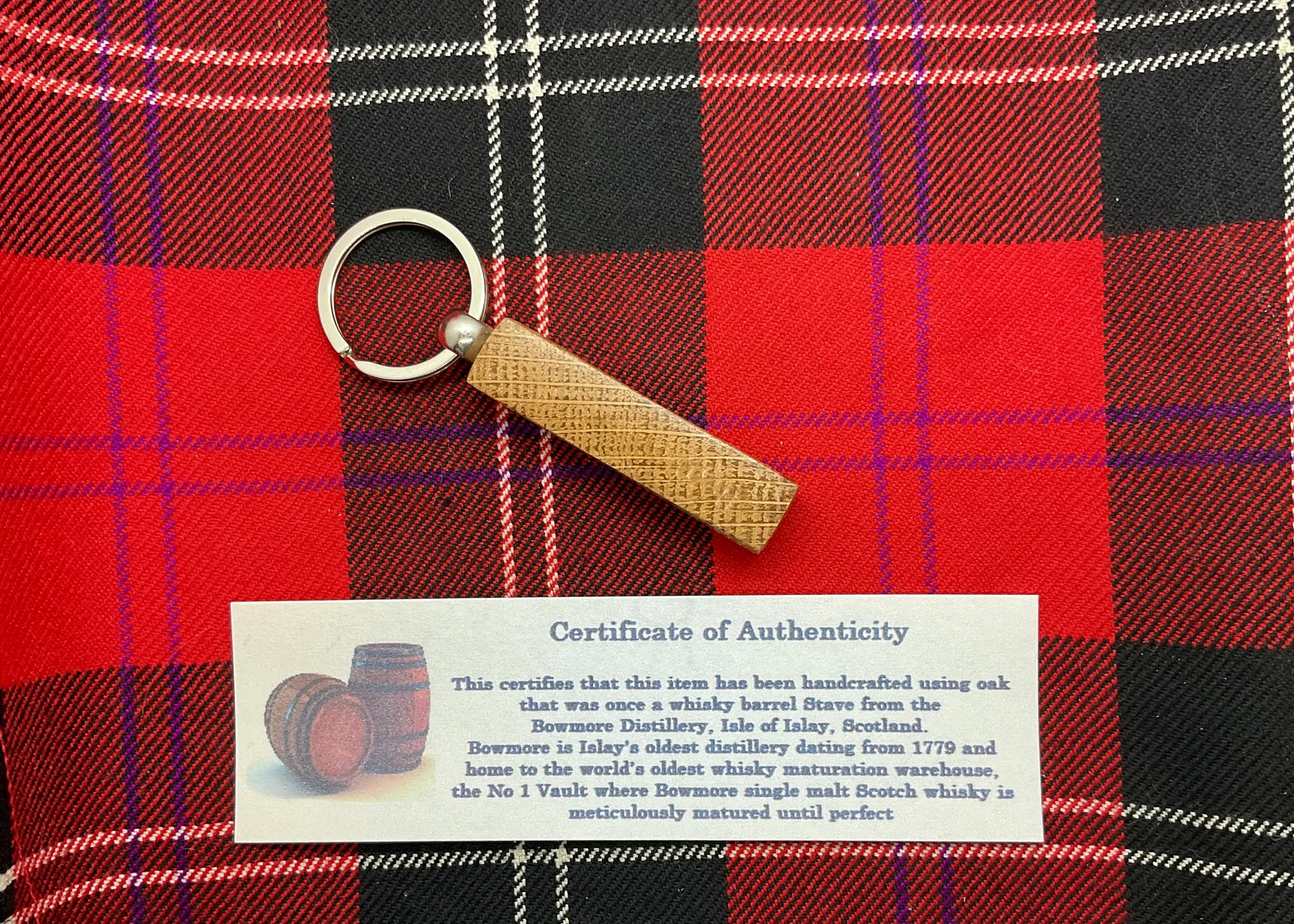 Reclaimed Oak Whisky Barrel Stave Keyring - Image 5