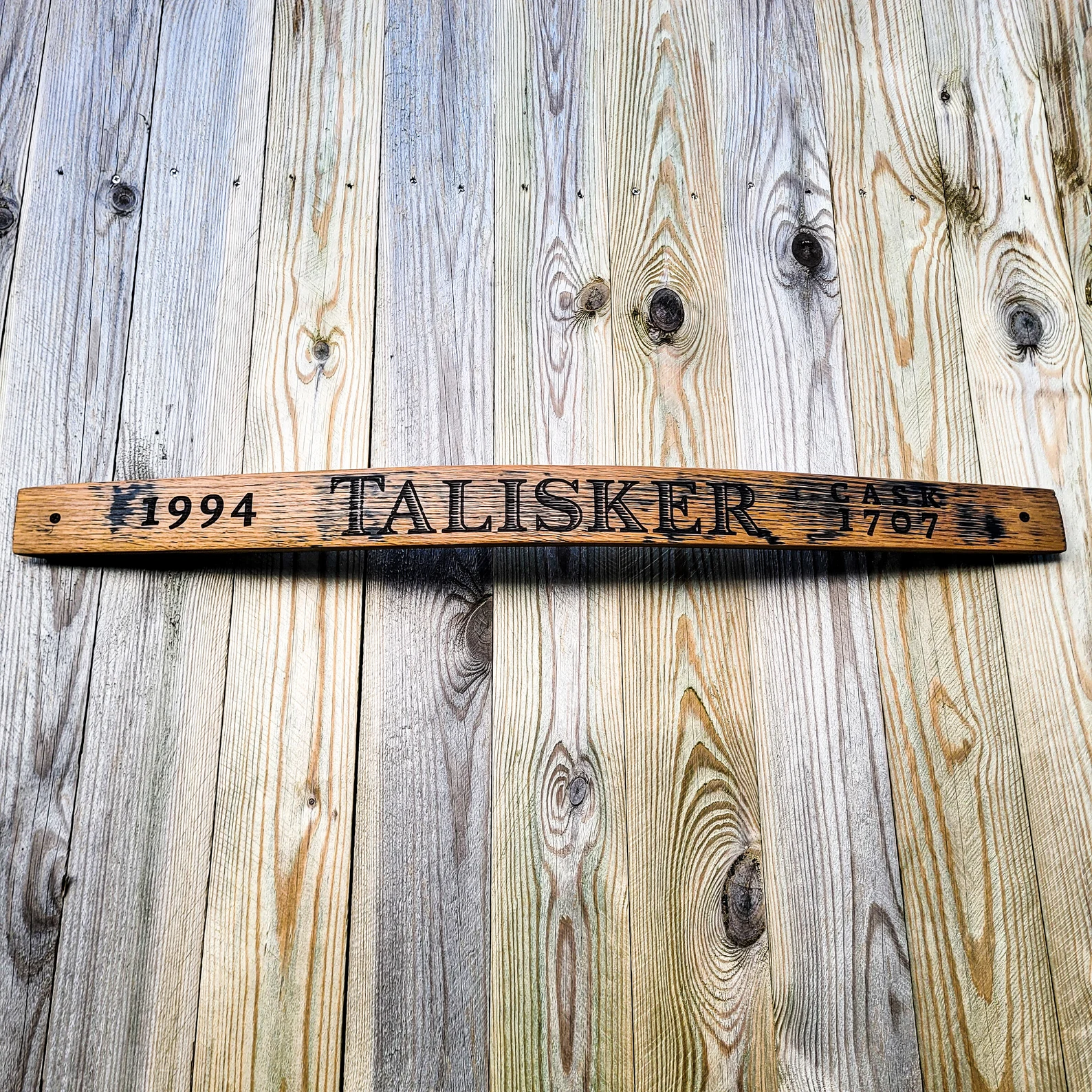 Talisker 1994 Reclaimed Oak Whisky Barrel Stave Wall Decor