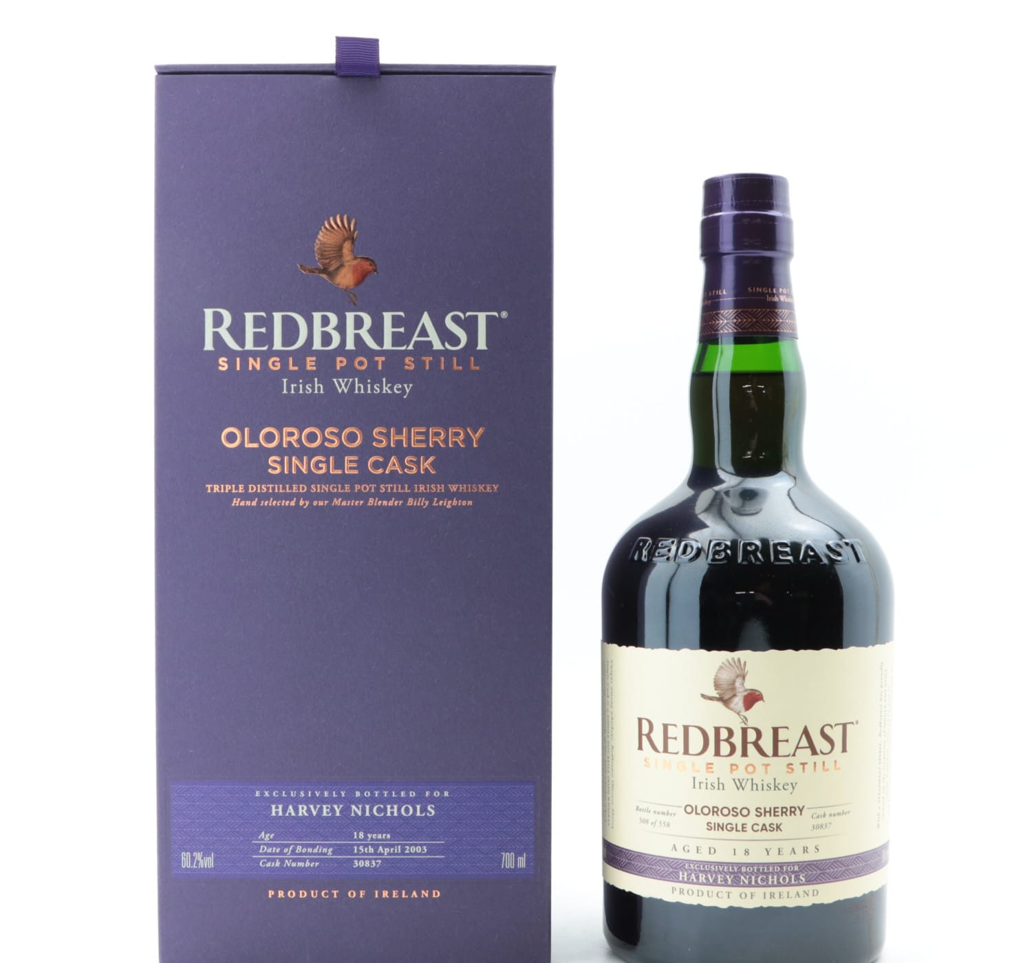 Redbreast 2003 18 Year Old Single Cask #30837 For Harvey Nichols Whisky 