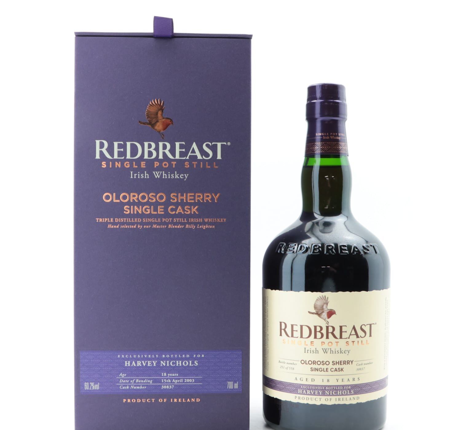 Redbreast 2003 18 Year Old Single Cask #30837 For Harvey Nichols Whisky 
