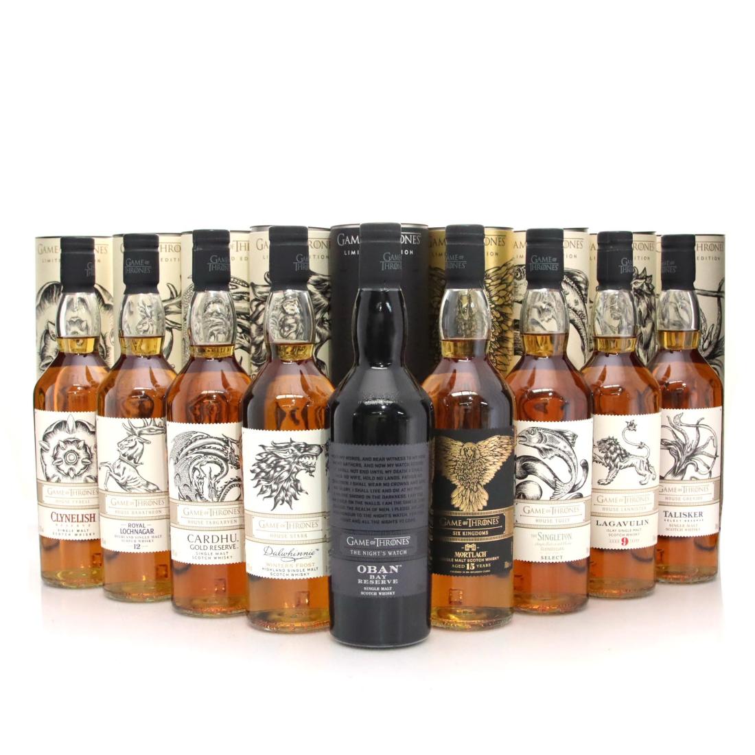 Game of Thrones Limited Editions x 9 N/Acl 4051.20% Scotland Whisky
