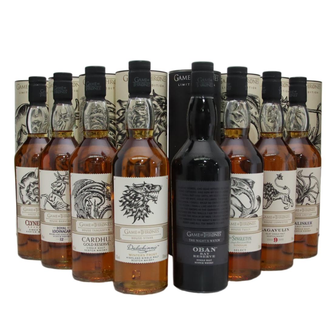 Game of Thrones Limited Editions x 8 N/Acl 4051.20% Scotland Whisky