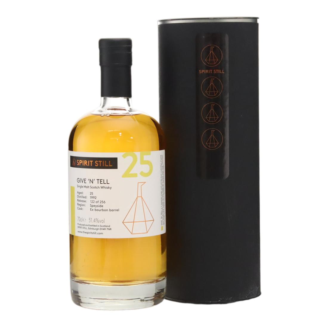 Glenlivet ‘Give ‘N’ Tell’ 1992 Spirit Still 25 Year Old N/Acl 51.40% Scotland Whisky