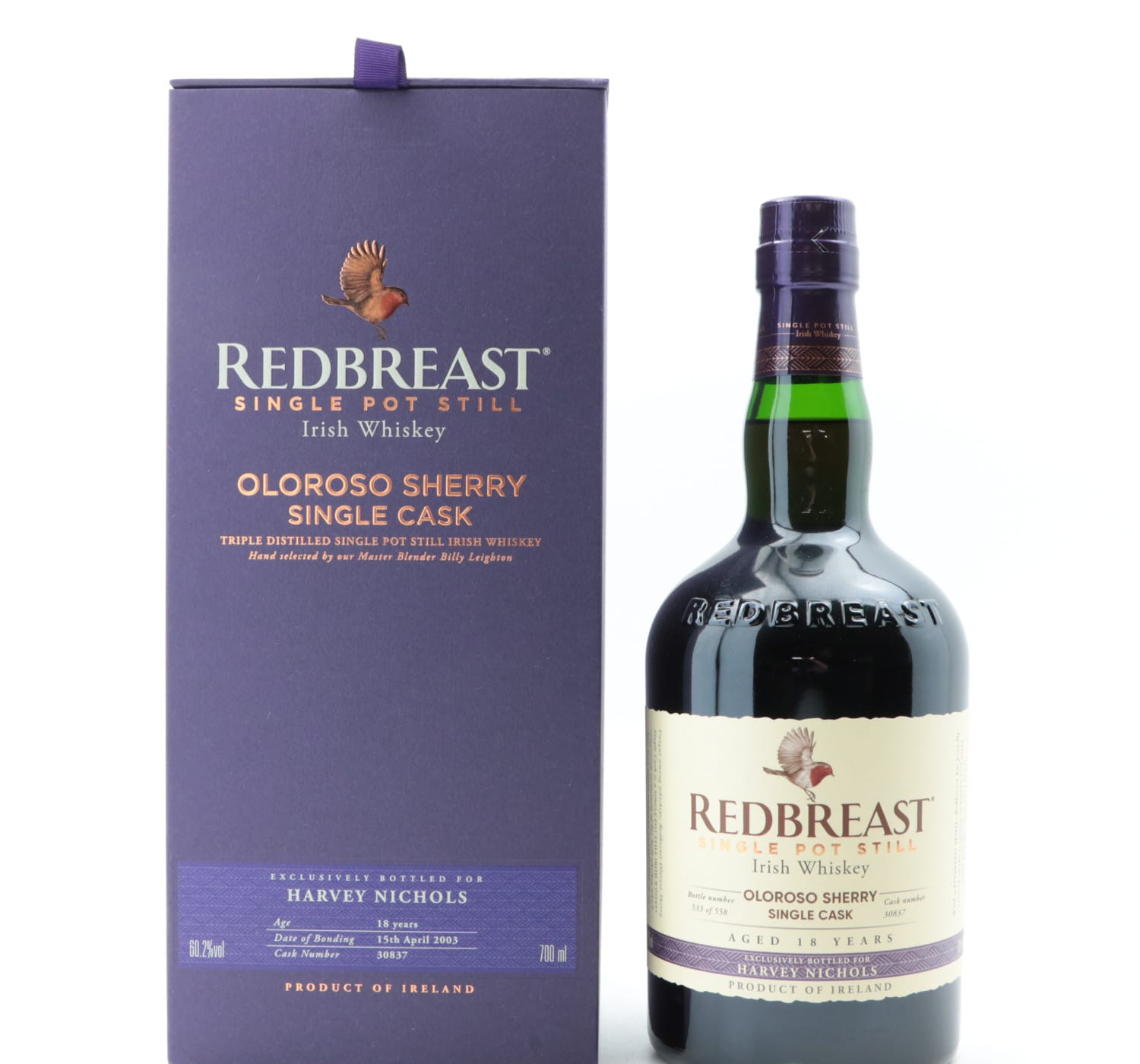 Redbreast 2003 18 Year Old Single Cask #30837 For Harvey Nichols Whisky