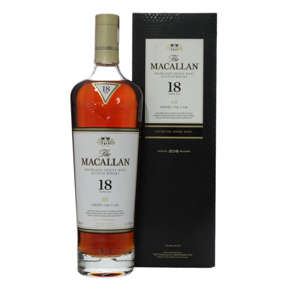Macallan 18 Year Old Sherry Oak Cask Annual 2018 Release N/Acl 43.00% Scotland Whisky