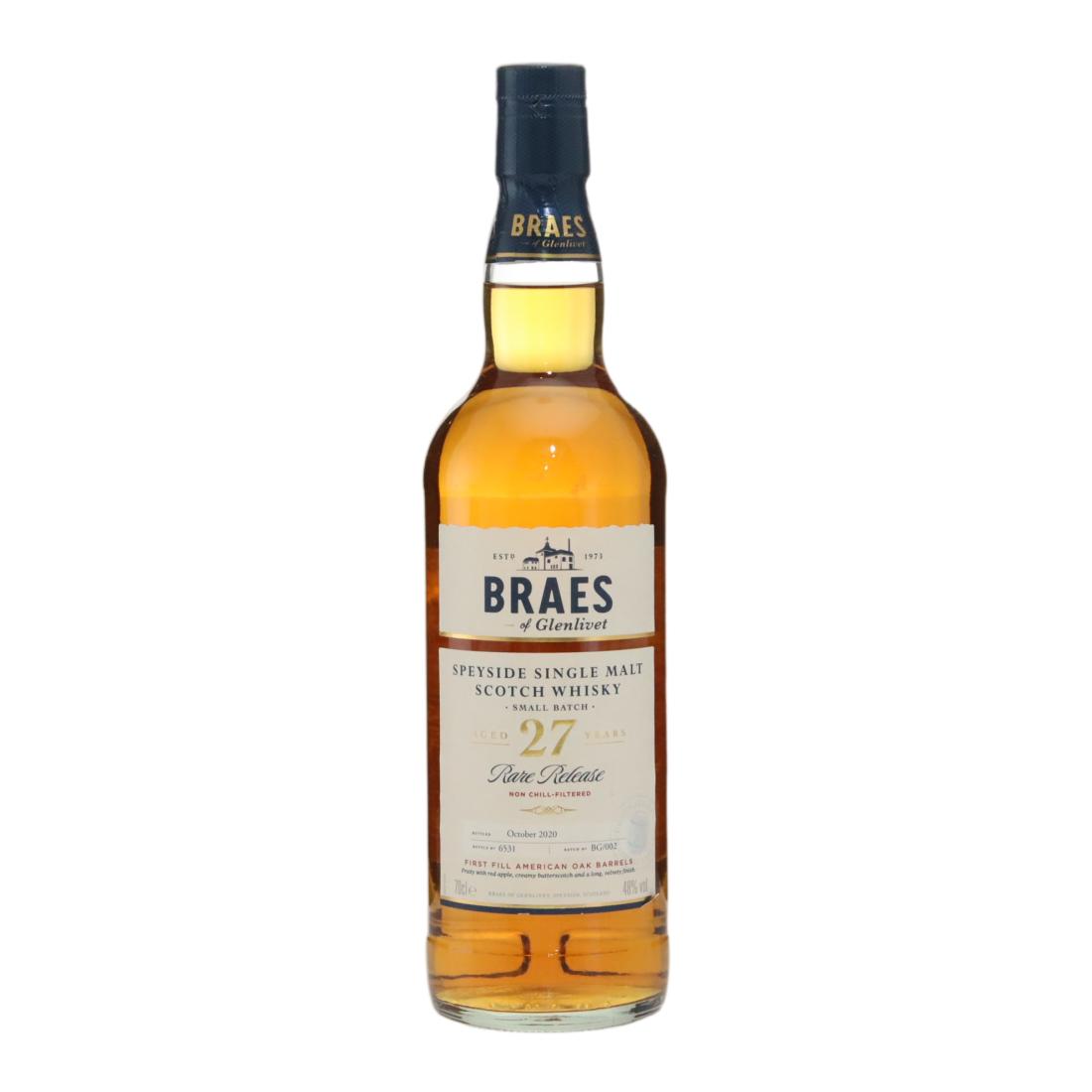 Braes of Glenlivet 27 Year Old Batch No. BG/002 N/Acl 48.00% Scotland Whisky
