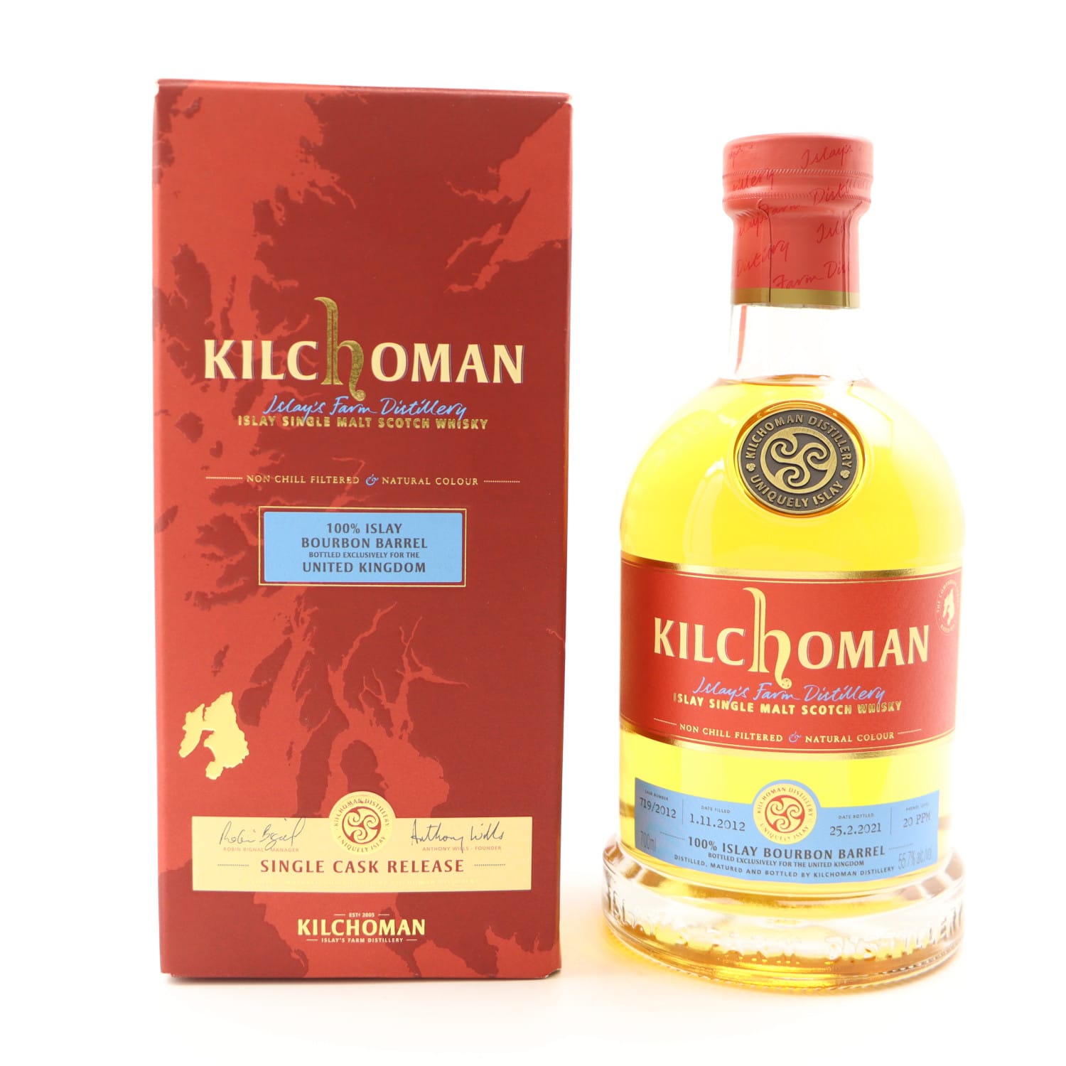 Kilchoman 2012 100% Islay Single Cask #719 UK Exclusive 70cl 55.70% Islay Scotland Whisky