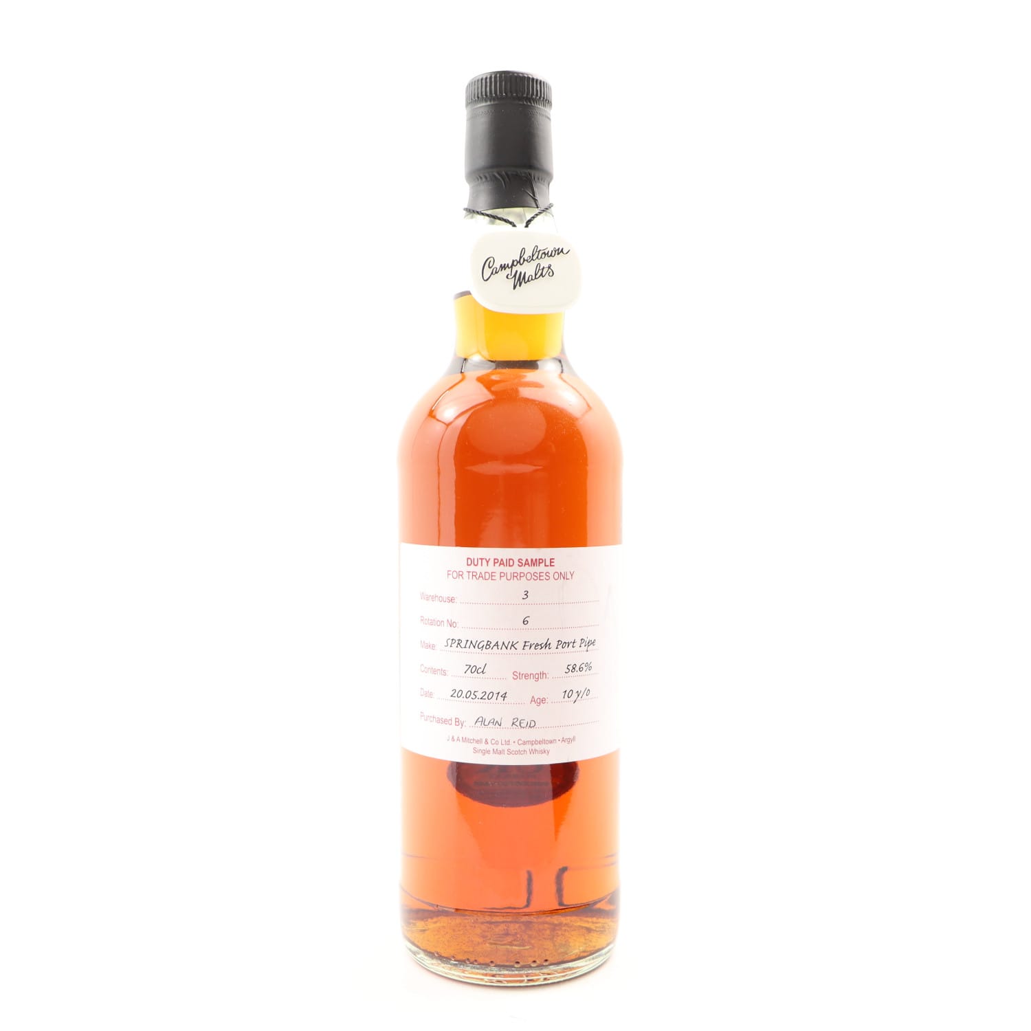 Springbank 2014 10 Year Old Duty Paid Sample 70cl 58.60% Campbeltown Scotland Whisky